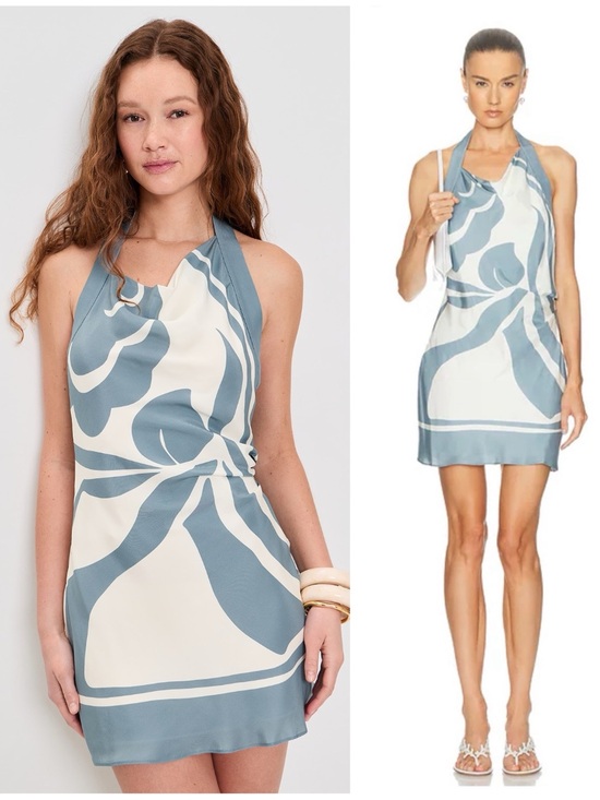 Sir. Dresses & Skirts - NWT SIR. Lilou Halter Mini 100% Silk Dress Size Women’s 2 (US 6) in Blue White